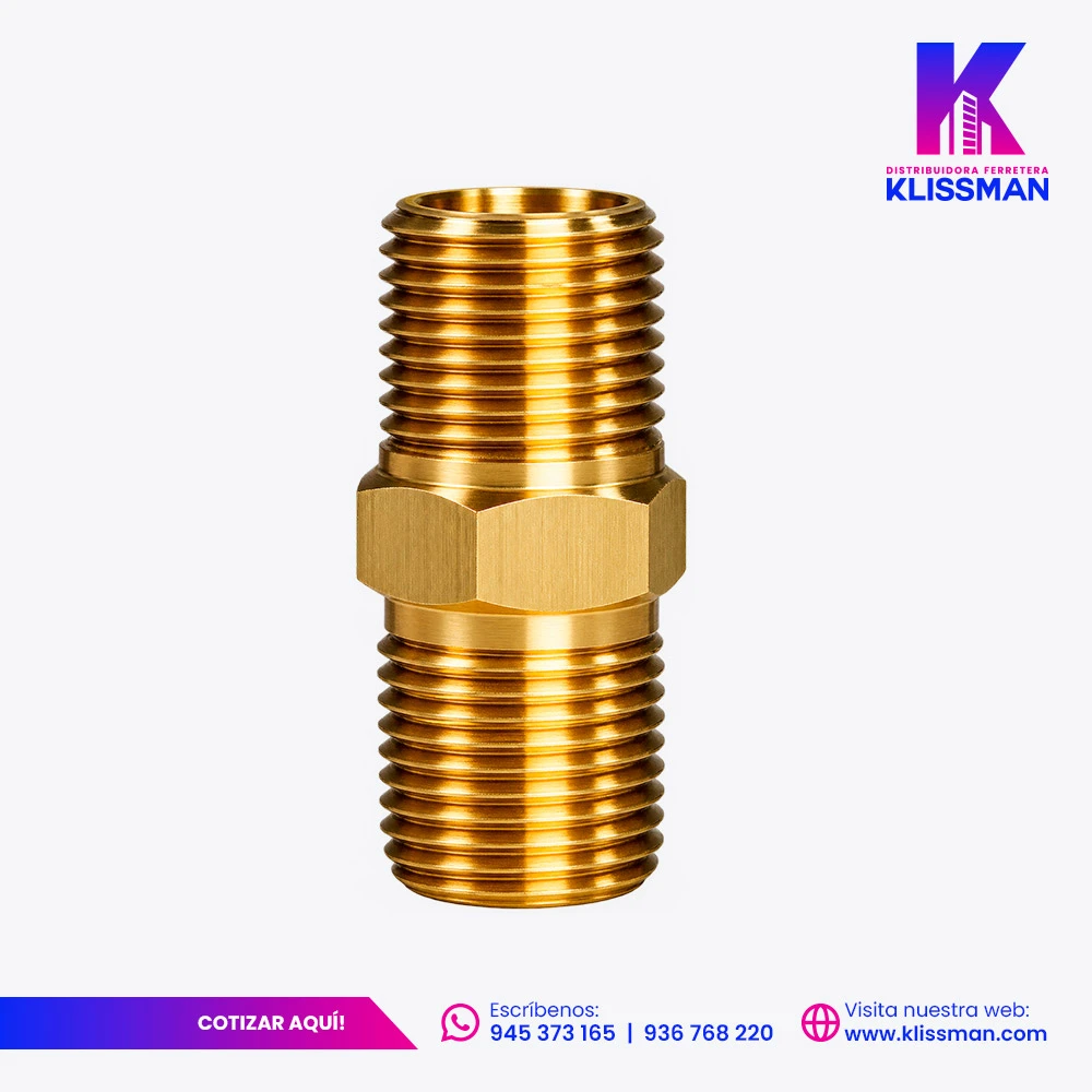 Niple de bronce de 1/2"x2"